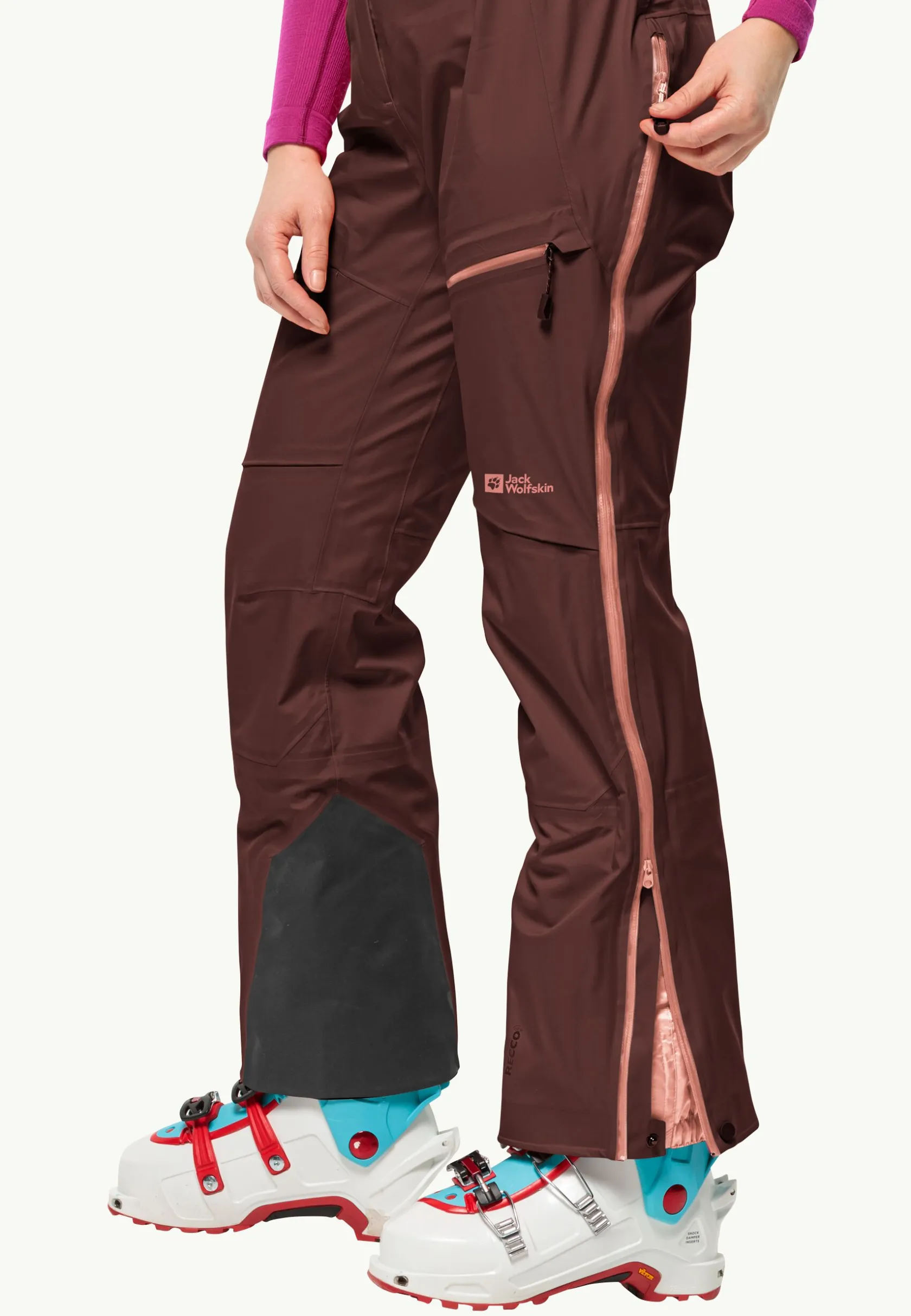 Ski|Regenbroek|Jack Wolfskin Alpspitze Pro 3l Pants W dark maroon