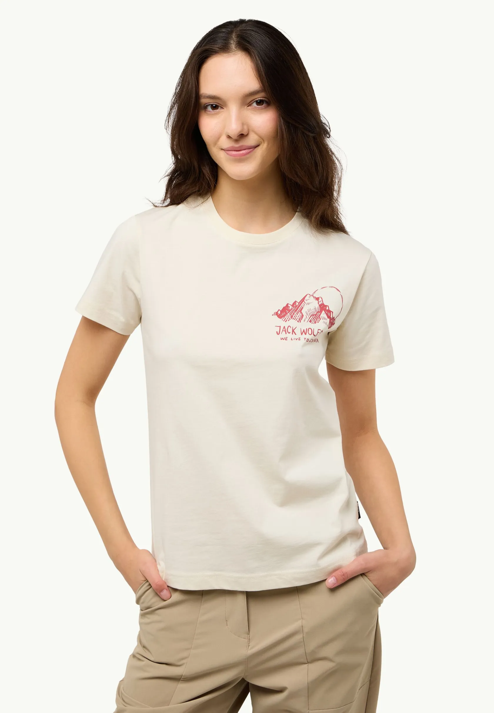 T-Shirts & Longsleeves|Jack Wolfskin Bergblick T W panna cotta