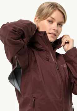 Wandelen|Voor- En Najaarsjacks/-Jassen|Jack Wolfskin Cyrox 3l Jkt W dark maroon