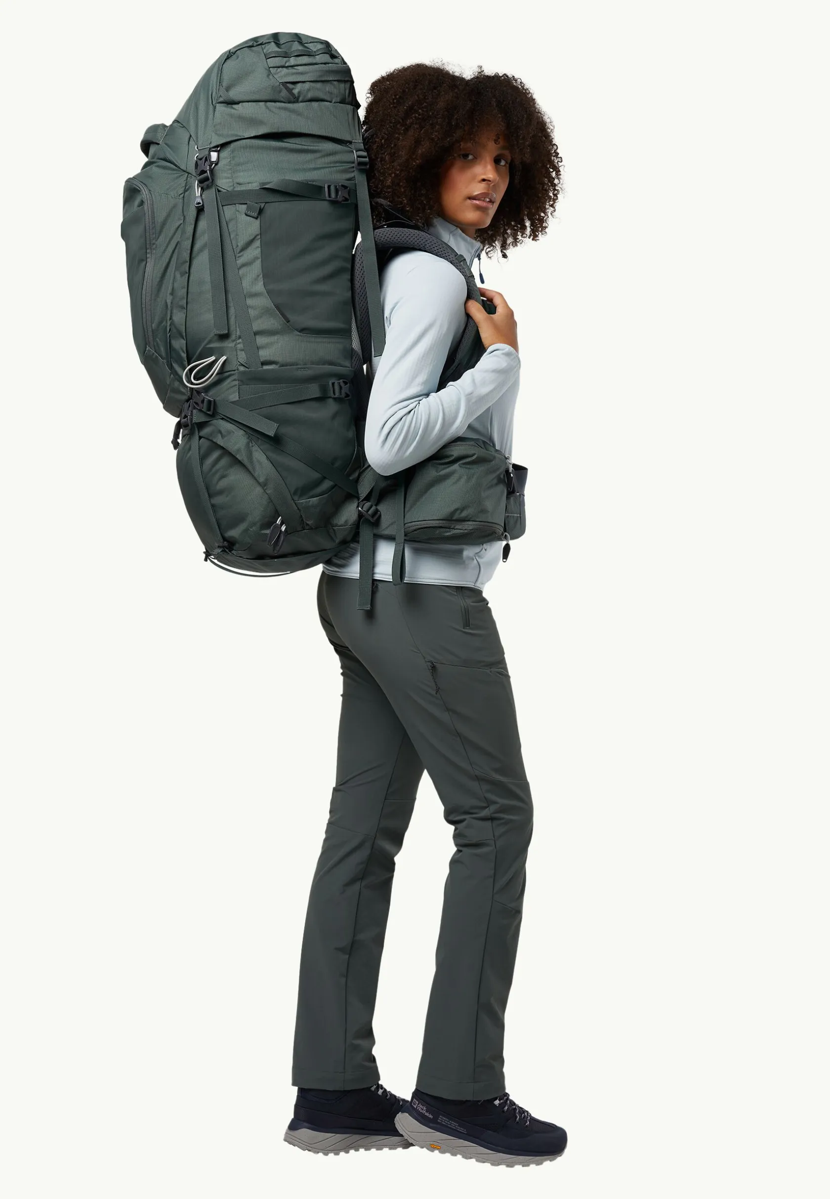 Rugzakken Dames|Wandelrugzakken|Jack Wolfskin Denali 65|10 Women slate green