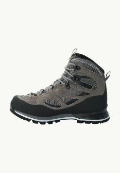 Wandelschoenen|Waterdichte Schoenen|Jack Wolfskin Force Crest Texapore Mid W Tarmac Grey / Pink