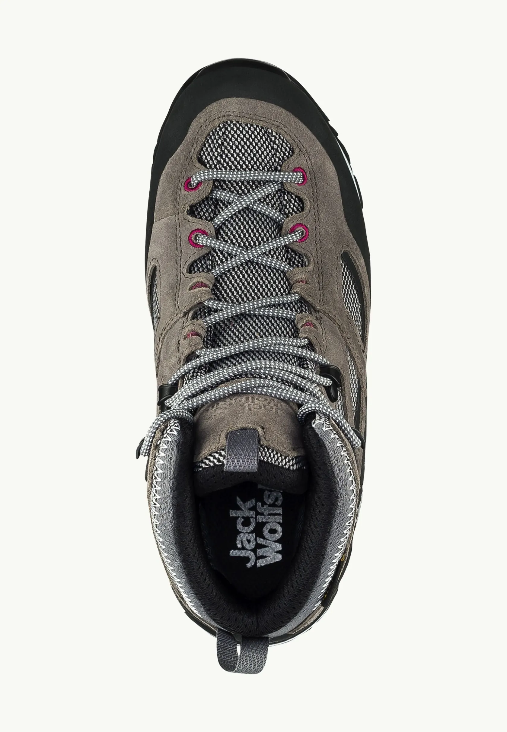 Wandelschoenen|Waterdichte Schoenen|Jack Wolfskin Force Crest Texapore Mid W Tarmac Grey / Pink