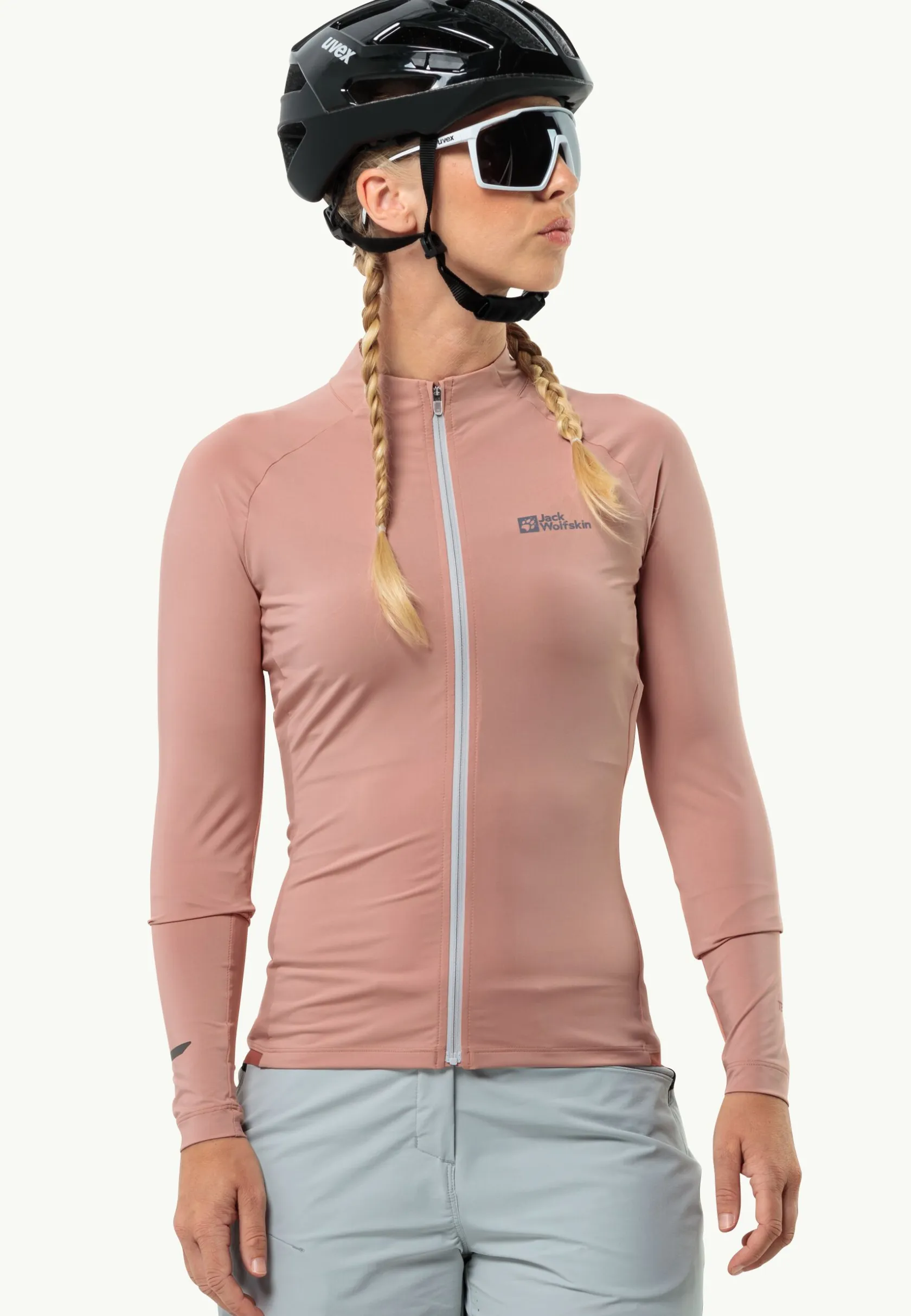 Fietsen|Functionele Shirts|Jack Wolfskin Gravex Fz Ls W Rose Dawn