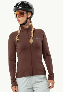 Fietsen|Fleece|Jack Wolfskin Gravex Thermo Fz W Dark Rust