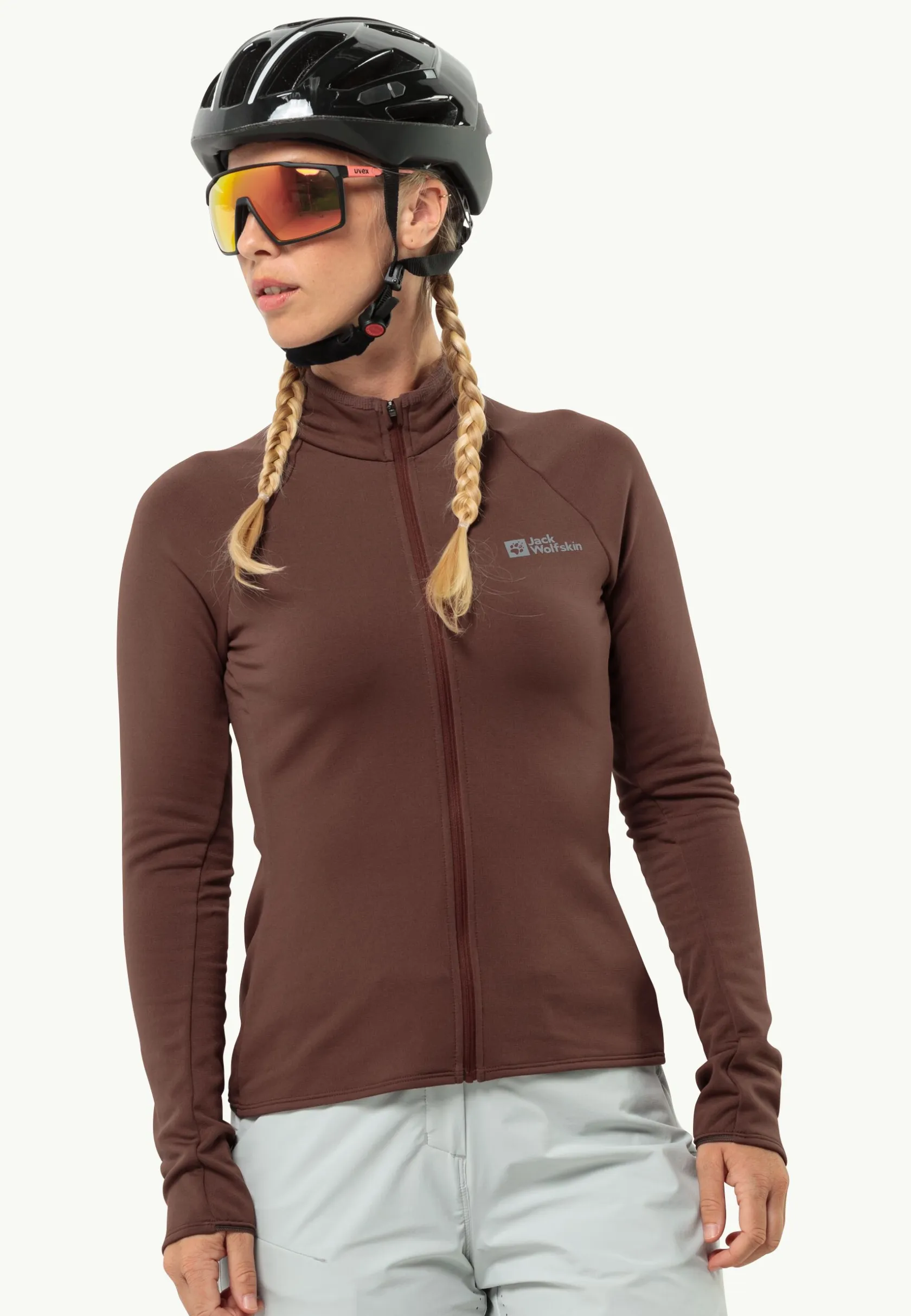 Fietsen|Fleece|Jack Wolfskin Gravex Thermo Fz W Dark Rust