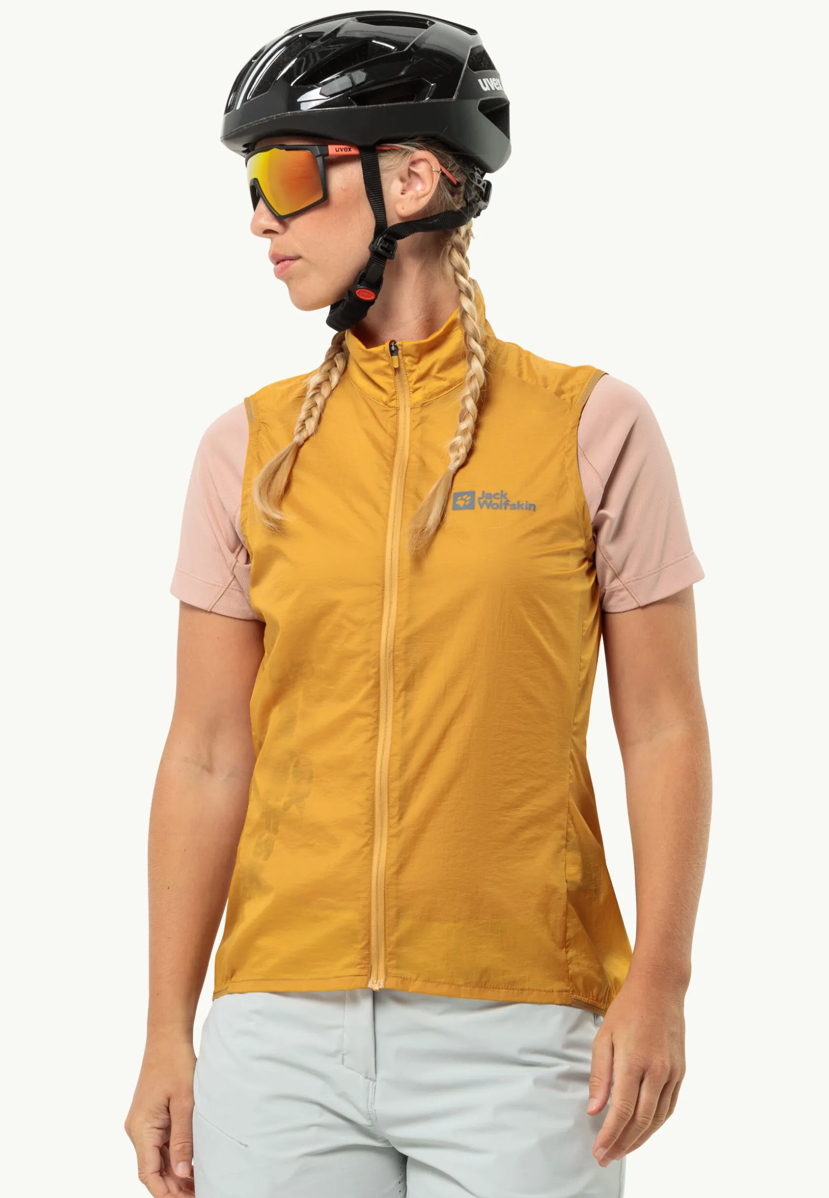 Fietsen|Voor- En Najaarsjacks/-Jassen|Jack Wolfskin Gravex Wind Vest W Curry