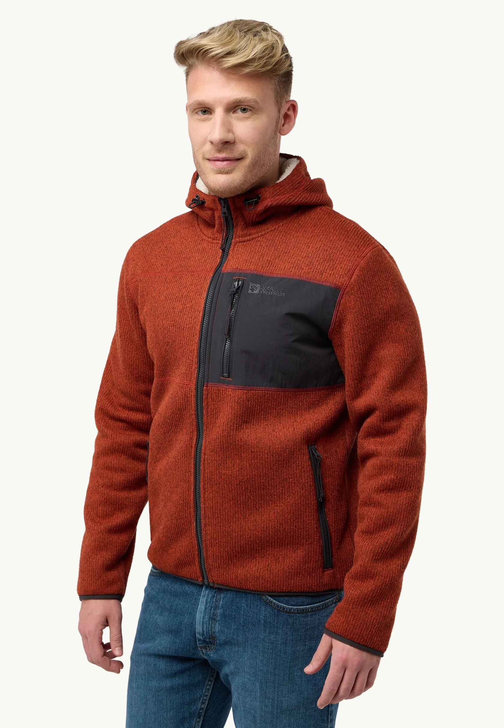 Fleece|Hoodies & Pullovers|Jack Wolfskin Kaminfeuer Hooded Jkt M