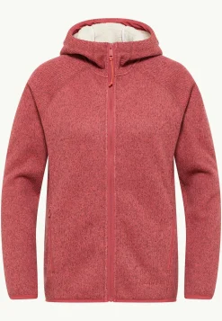 Voor- En Najaarsjacks/-Jassen|Fleece|Jack Wolfskin Kaminfeuer Hooded Jkt W