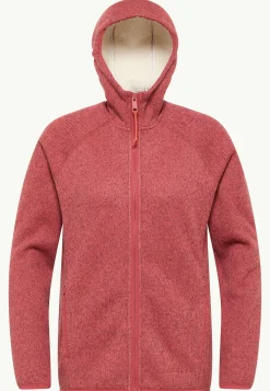 Voor- En Najaarsjacks/-Jassen|Fleece|Jack Wolfskin Kaminfeuer Hooded Jkt W