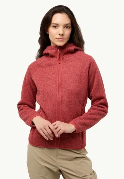 Voor- En Najaarsjacks/-Jassen|Fleece|Jack Wolfskin Kaminfeuer Hooded Jkt W