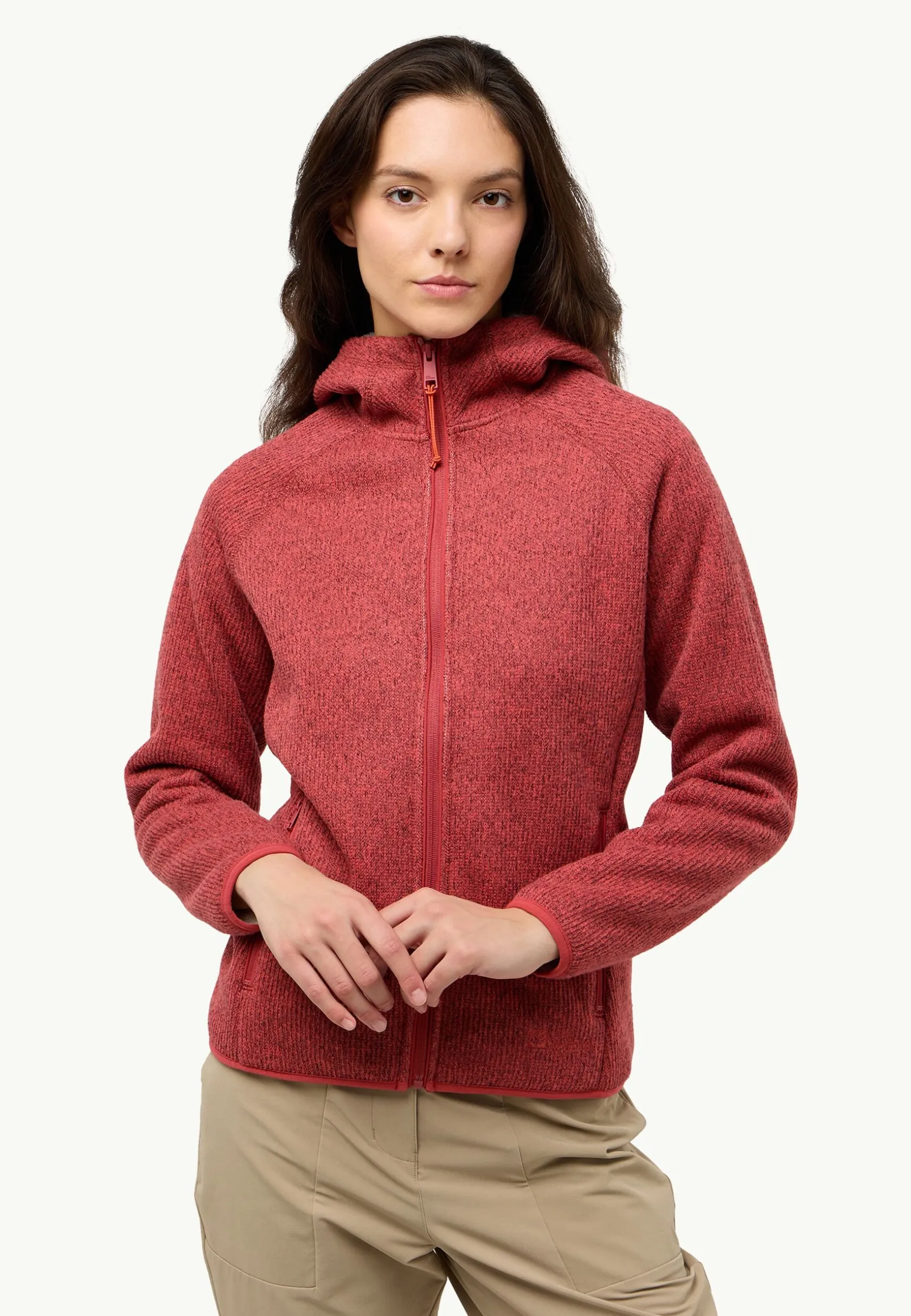 Voor- En Najaarsjacks/-Jassen|Fleece|Jack Wolfskin Kaminfeuer Hooded Jkt W