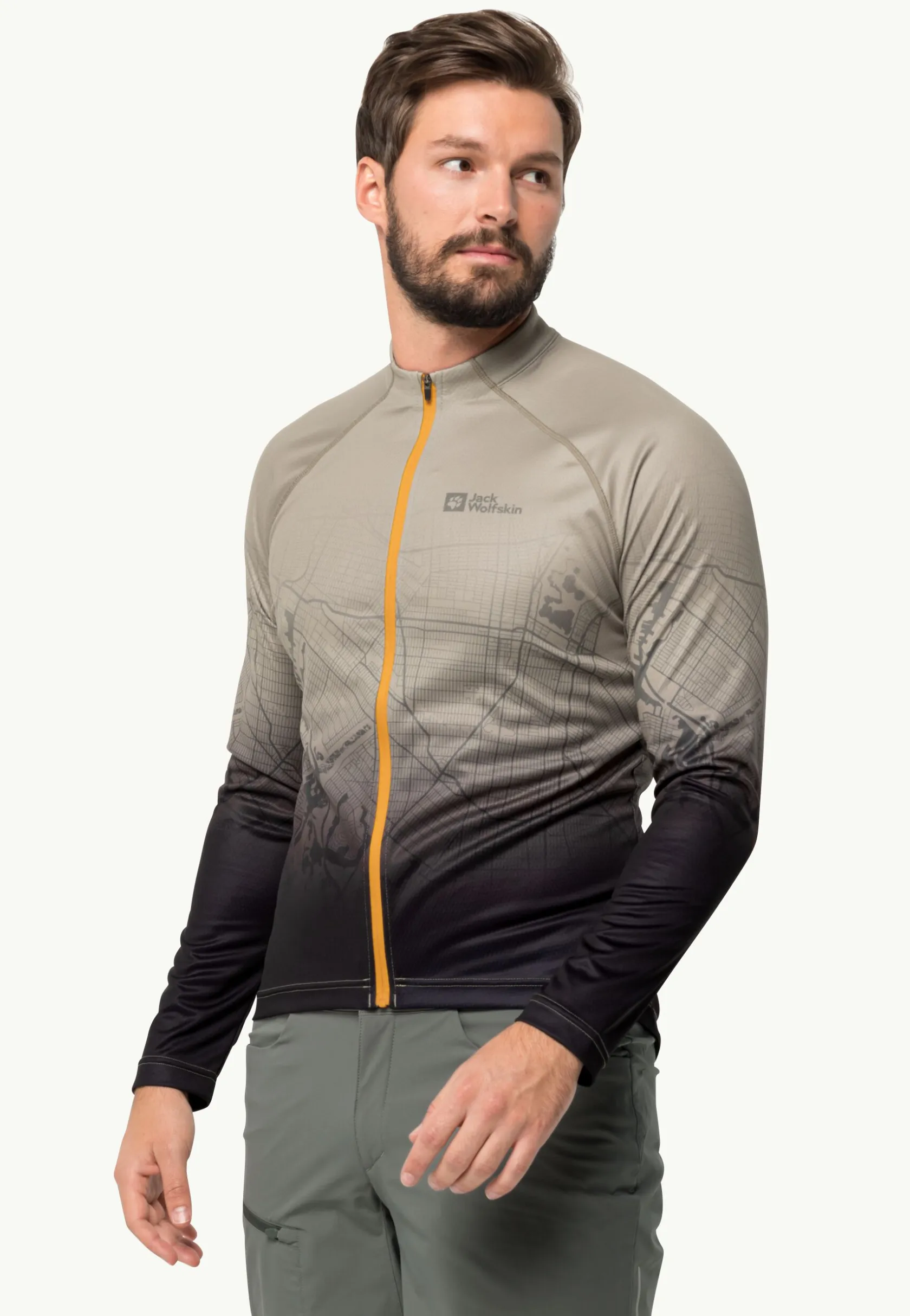Fietsen|Functionele Shirts|Jack Wolfskin Morobbia Fz L/s Print M