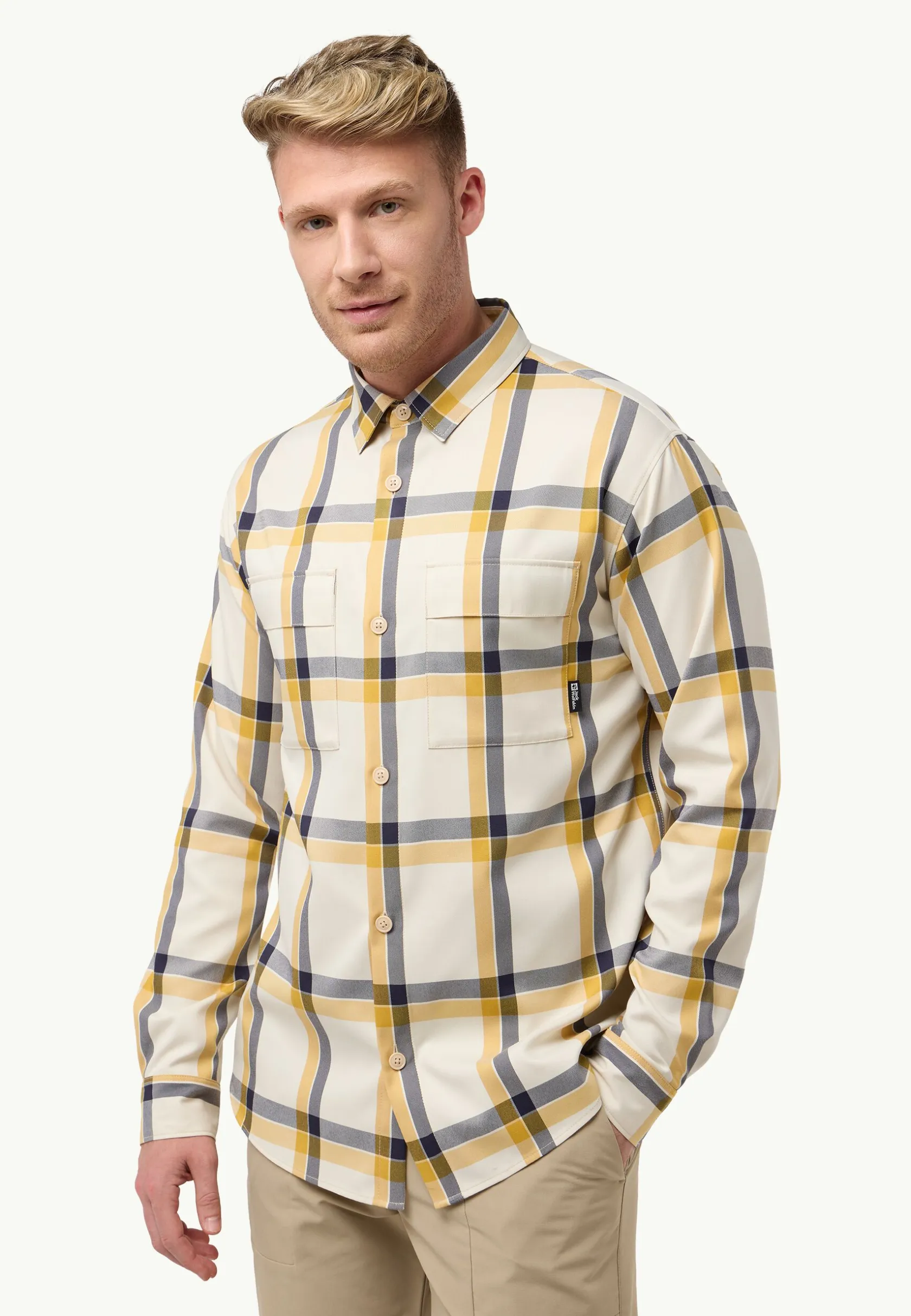 Functionele Shirts|Overhemden|Jack Wolfskin Steinwand Shirt M panna cotta