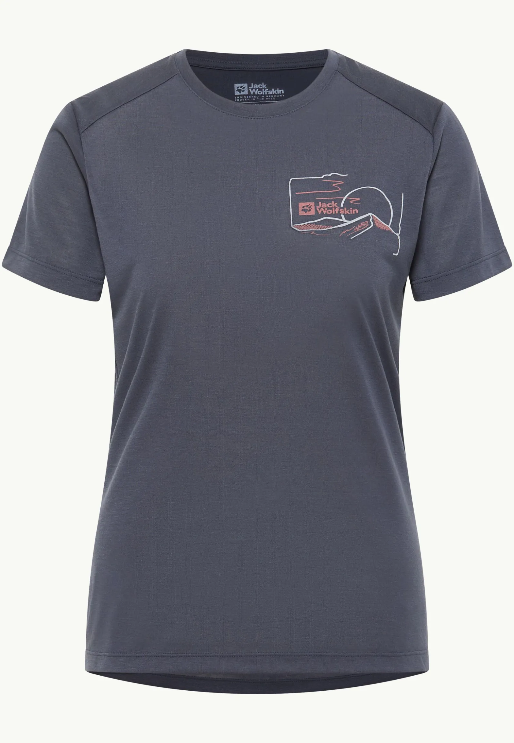 Functionele Shirts|T-Shirts & Longsleeves|Jack Wolfskin Vonnan Graphic T W Graphite